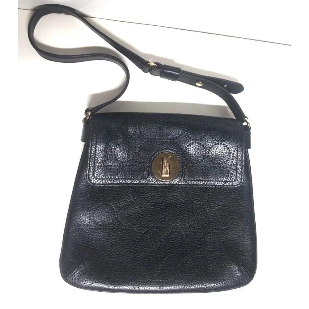 KATE SPADE Double Vanessa York Street Noel Hobo Bag Perforated Leather Black NEW